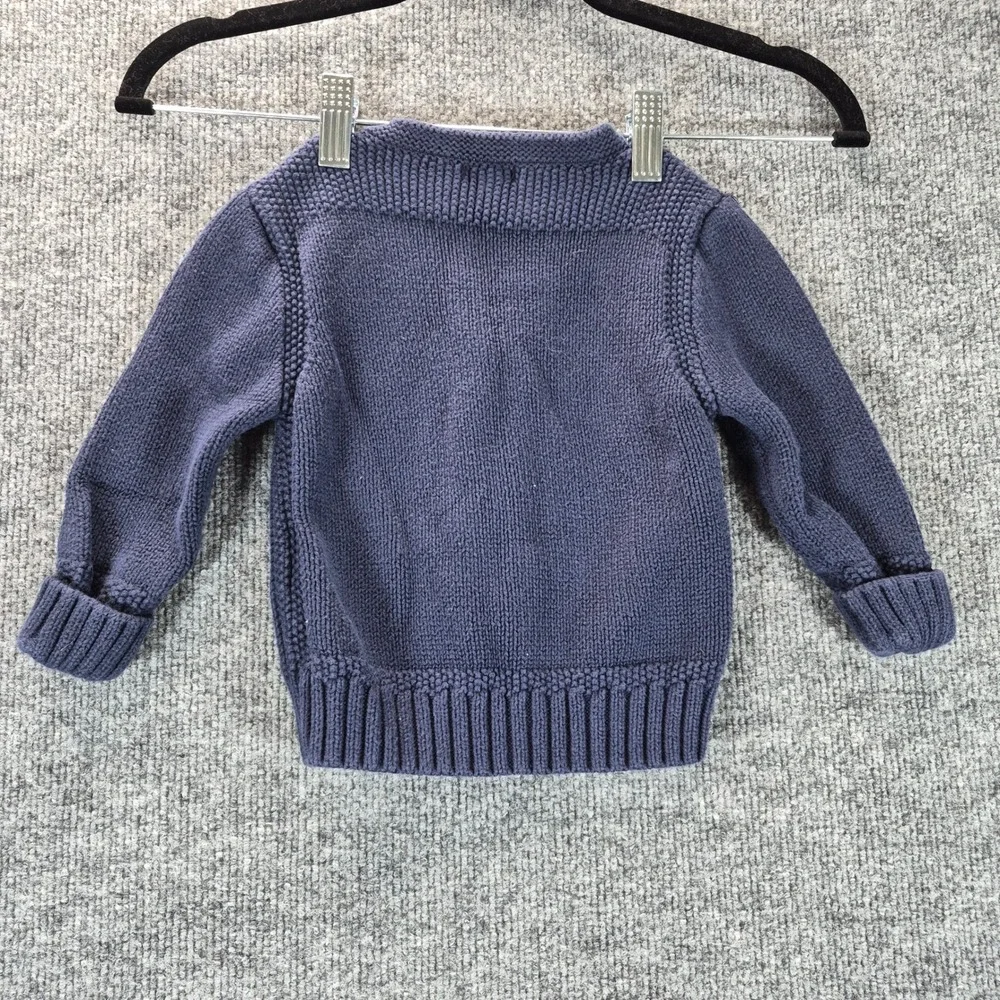 Ralph Lauren Baby Cardigan 18M Navy Blue Cotton Embroidered Pony